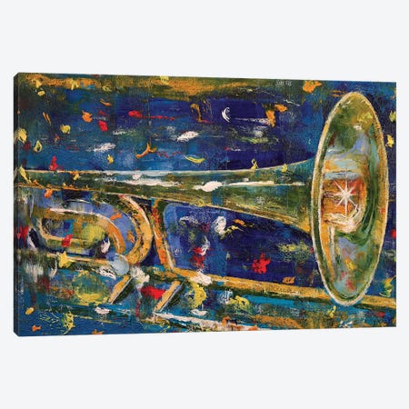 Trombone Canvas Print #MCR140} by Michael Creese Canvas Wall Art