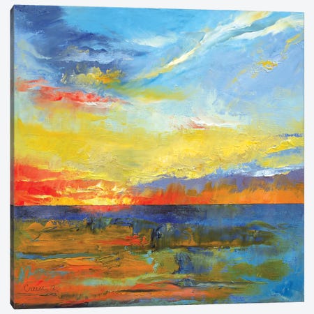 Turquoise Blue Sunset Canvas Print #MCR141} by Michael Creese Canvas Wall Art