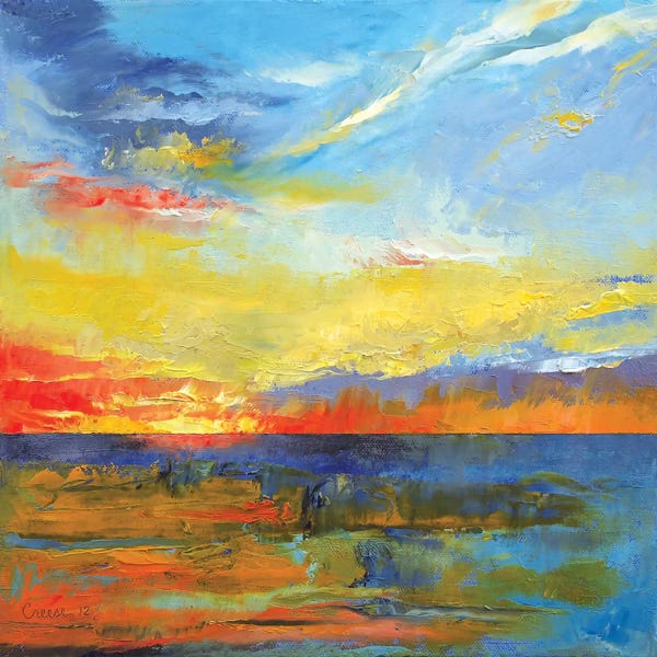 Cloudy Sunsets: Turquoise Blue Sunset by Michael Creese