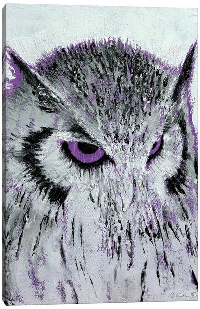 Violet Owl Canvas Art Print - Michael Creese