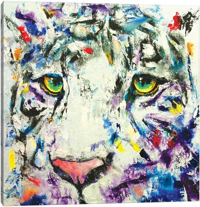 White Tiger Canvas Art Print - Michael Creese