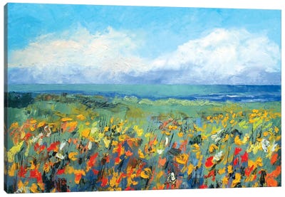 Wildflower Seascape Canvas Art Print - Michael Creese