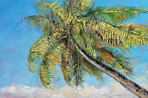 Large Coastal Art - Canvas Prints: Windy Palm by Michael Creese