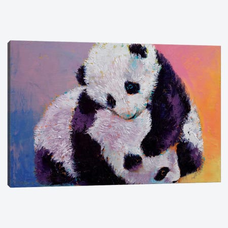Baby Panda Rumble Canvas Print #MCR14} by Michael Creese Canvas Wall Art