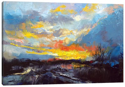 Winter Evening Canvas Art Print - Michael Creese