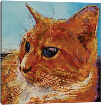 Orange Tabby Cat Canvas Art Print - Orange Cat Art