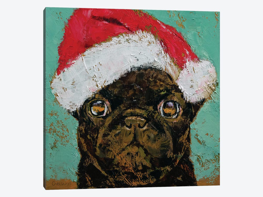 Santa Pug by Michael Creese 1-piece Canvas Art