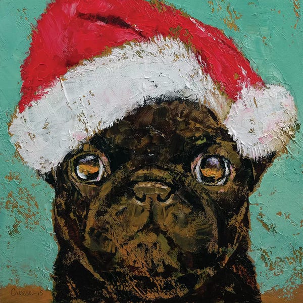 Christmas Animals: Santa Pug by Michael Creese