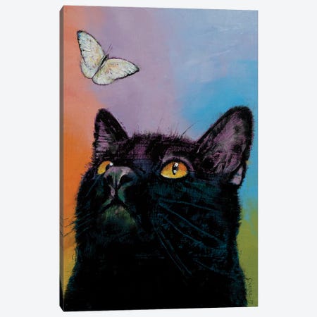 Black Cat Butterfly  Canvas Print #MCR168} by Michael Creese Canvas Artwork