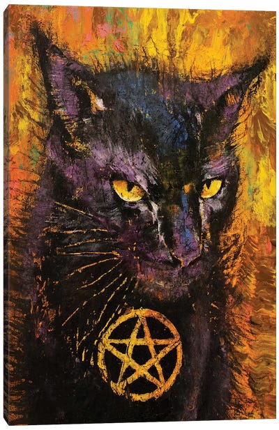 Black Magic  Canvas Art Print - Black Cat Art