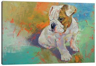 Bulldog Puppy  Canvas Art Print - Puppy Art