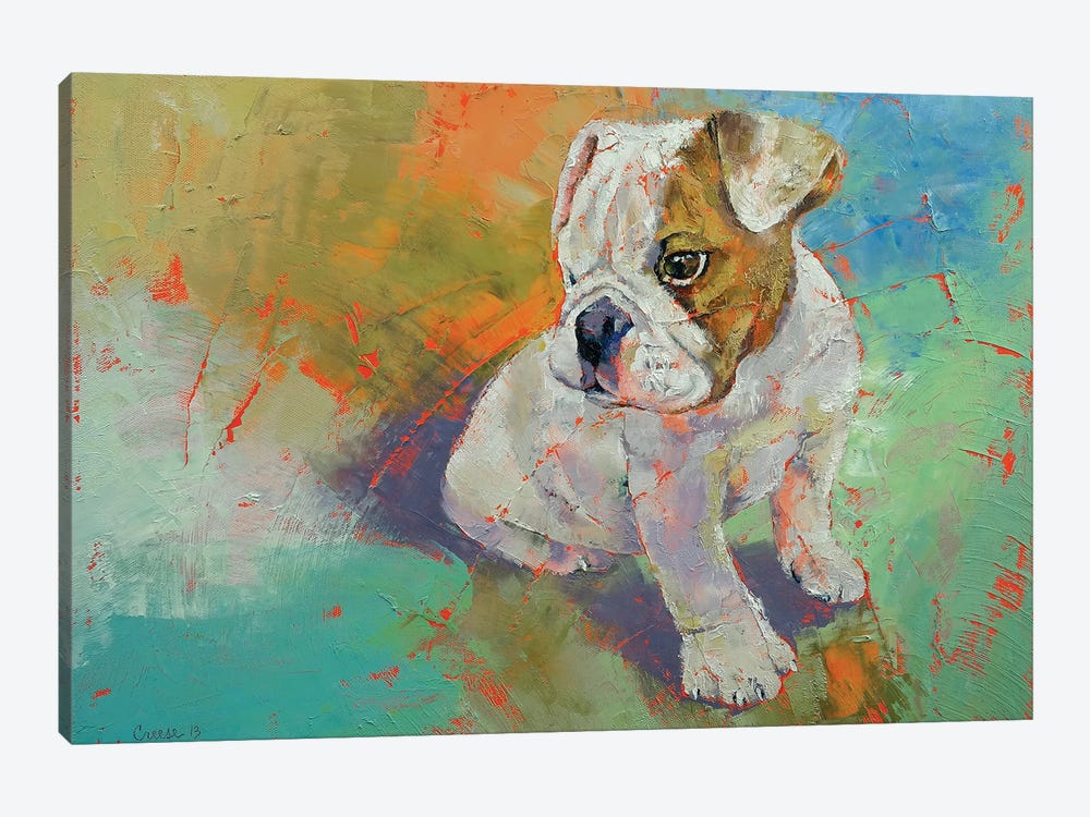 Bulldog Puppy  by Michael Creese 1-piece Canvas Art