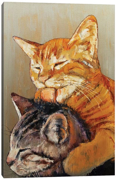 Friends  Canvas Art Print - Tabby Cat Art