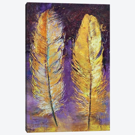 Gold Feathers  Canvas Print #MCR183} by Michael Creese Canvas Wall Art