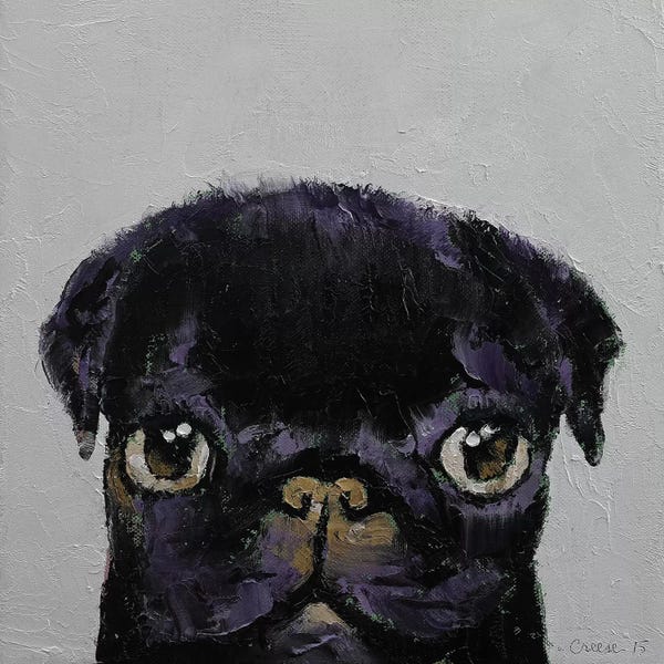 Pugs: Black Pug by Michael Creese