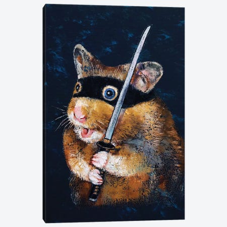 Ninja Hamster  Canvas Print #MCR190} by Michael Creese Canvas Art Print