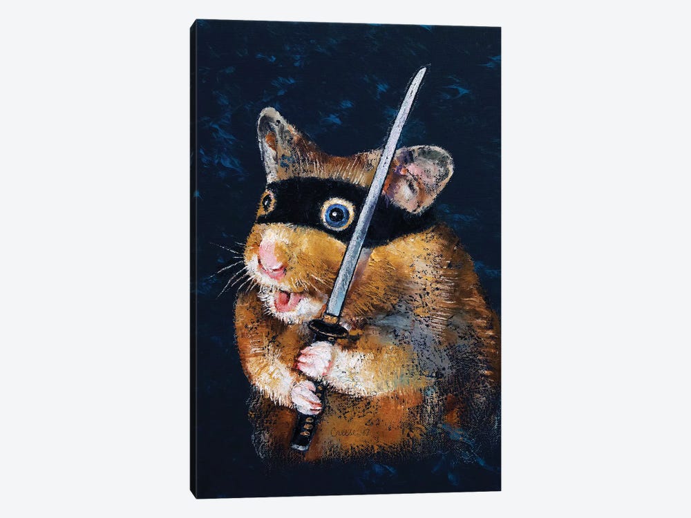 Ninja Hamster  by Michael Creese 1-piece Art Print