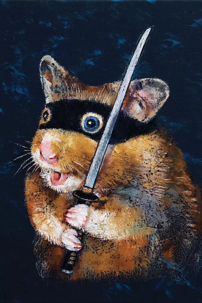 Kids Inspirational Art: Ninja Hamster  by Michael Creese