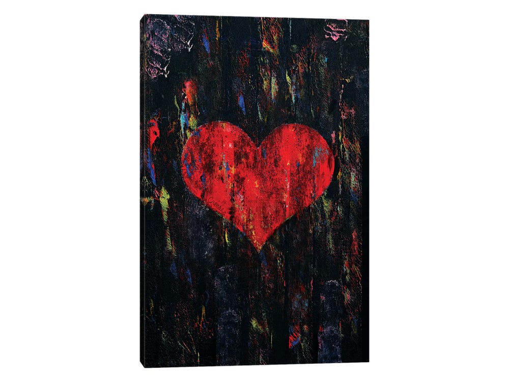 Red Heart Canvas Wall Art by Michael Creese