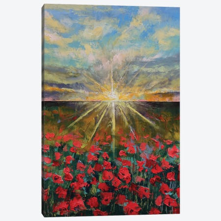 Starlight Poppies II Canvas Print #MCR210} by Michael Creese Canvas Wall Art
