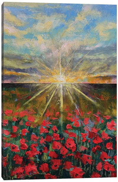 Starlight Poppies II Canvas Art Print - Michael Creese
