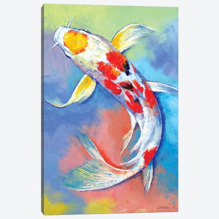 Butterfly Koi Fish Canvas Print #MCR21} by Michael Creese Canvas Artwork