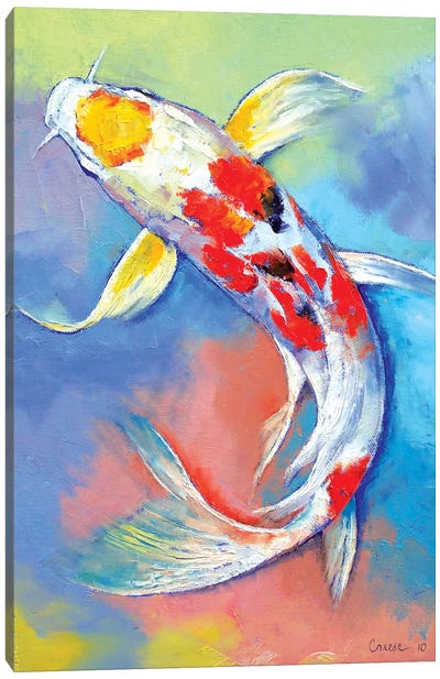 Butterfly Koi Fish Canvas Art Print - Koi Fish Art