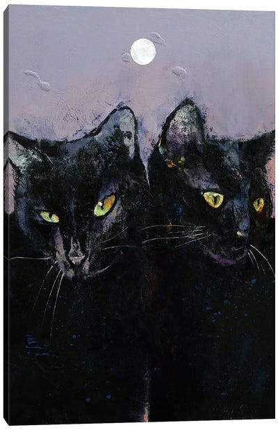 Gothic Cats Canvas Art Print - Michael Creese