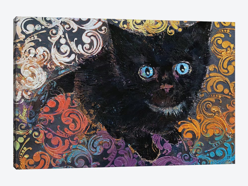 Little Black Kitten by Michael Creese 1-piece Art Print