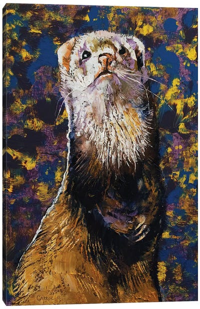 Regal Ferret Canvas Art Print - Ferrets