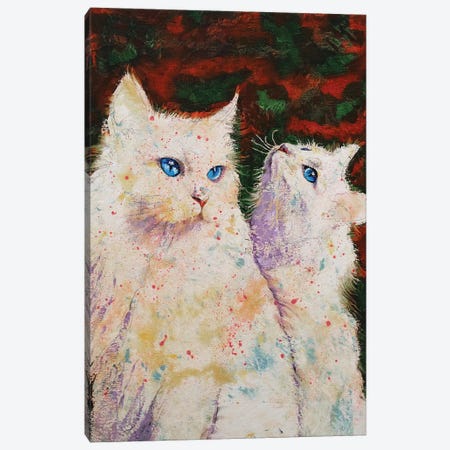 White Cats Canvas Print #MCR236} by Michael Creese Art Print