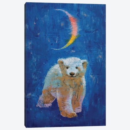 Polar Bear Cub Canvas Print #MCR237} by Michael Creese Art Print