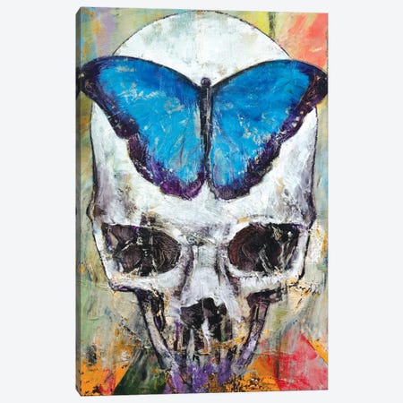 Butterfly Skull Canvas Print #MCR23} by Michael Creese Canvas Artwork