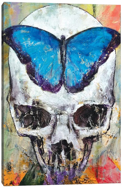 Butterfly Skull Canvas Art Print - Michael Creese