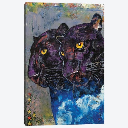Black Panthers Canvas Print #MCR248} by Michael Creese Canvas Print