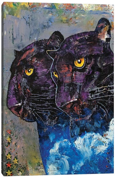 Black Panthers Canvas Art Print - Michael Creese