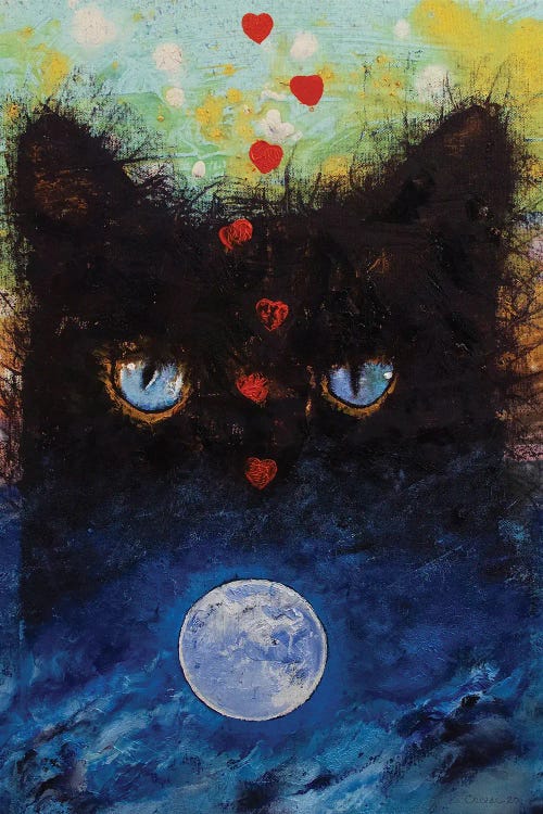 Black Cat In Moonlight