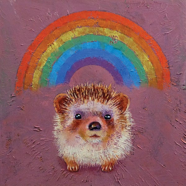Hedgehogs: Hedgehog Rainbow by Michael Creese