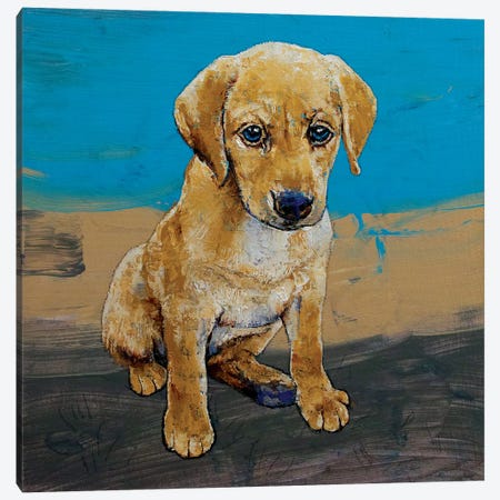 Yellow Lab Puppy Canvas Print #MCR254} by Michael Creese Canvas Art Print