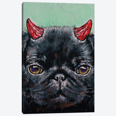 Devil Pug Canvas Print #MCR258} by Michael Creese Canvas Artwork
