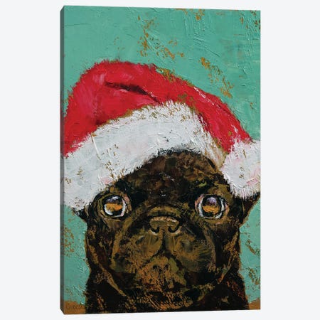 Christmas Pug Canvas Print #MCR259} by Michael Creese Canvas Artwork