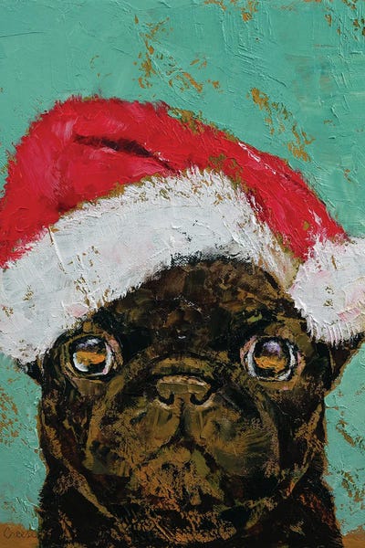 Christmas Animals: Christmas Pug by Michael Creese