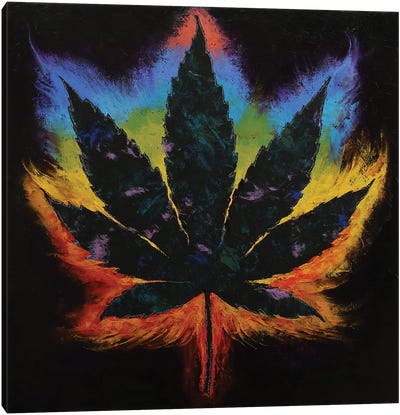 Holy Weed Canvas Art Print - Marijuana Art