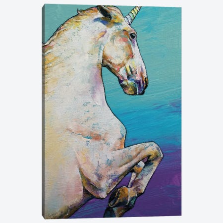 White Unicorn Canvas Print #MCR294} by Michael Creese Canvas Print