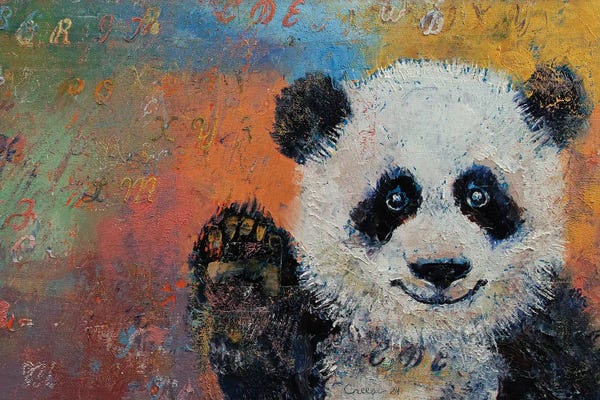 Pandas: Panda Hello by Michael Creese