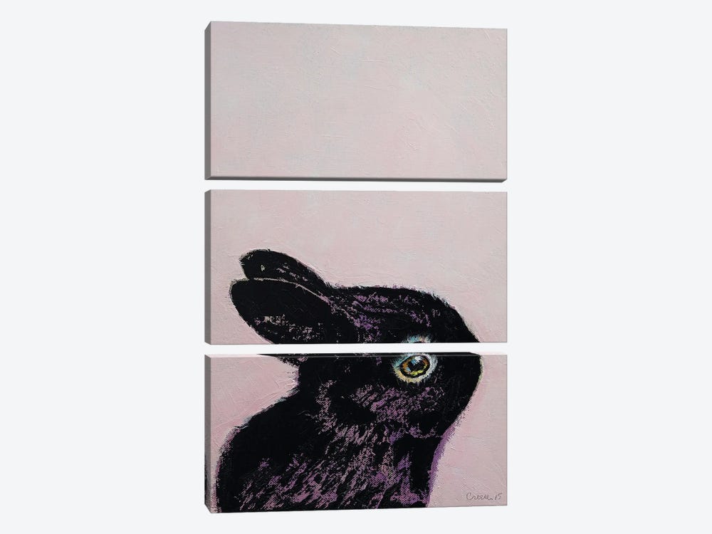 Black Bunny by Michael Creese 3-piece Canvas Artwork