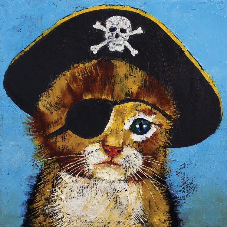 Pirate Kitten by Michael Creese wall art