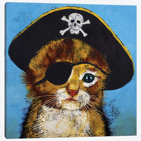 Pirate Kitten Canvas Print #MCR317} by Michael Creese Canvas Artwork