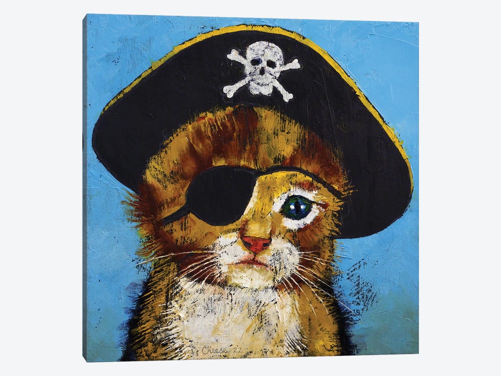 Pirate Kitten by Michael Creese 1-piece Canvas Art Print