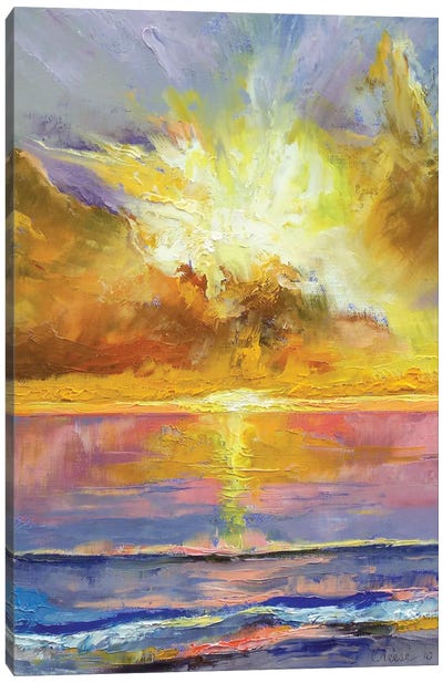 Caribbean Sunset Canvas Art Print - Michael Creese